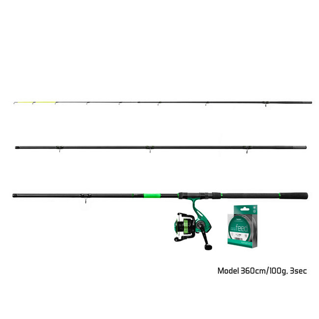  Set Feeder Delphin GreenFEED 360cm/100g 3T 0.22mm