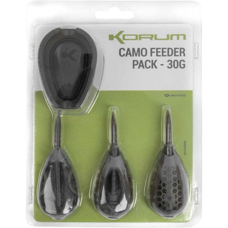 Set KORUM Camo Feeder Pack, 3 Momitoare 30g + Matrita