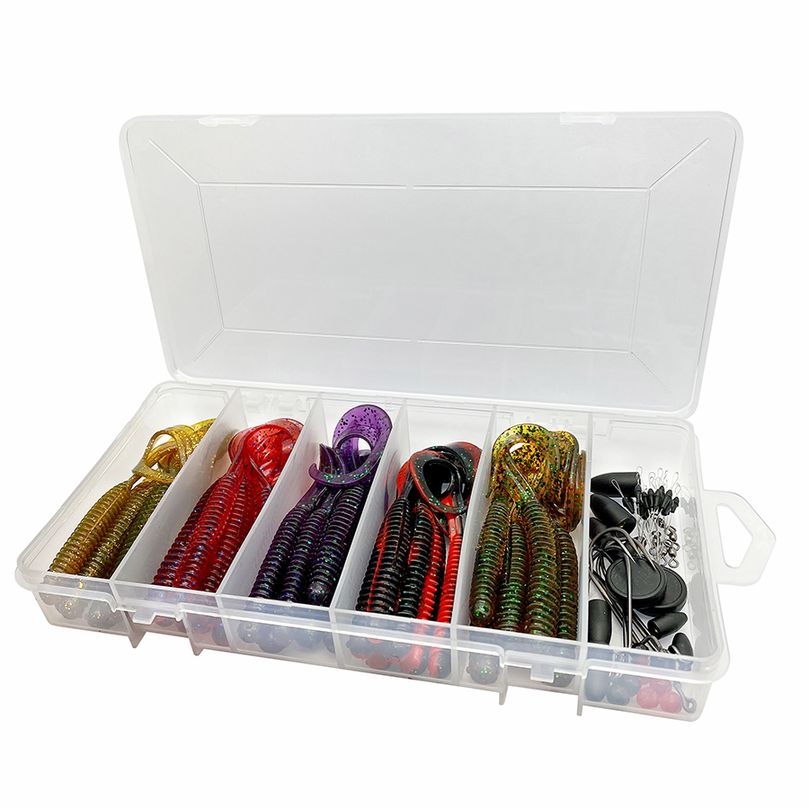 Set Naluci SAVAGE GEAR Rib Worm Kit, 60buc/pac