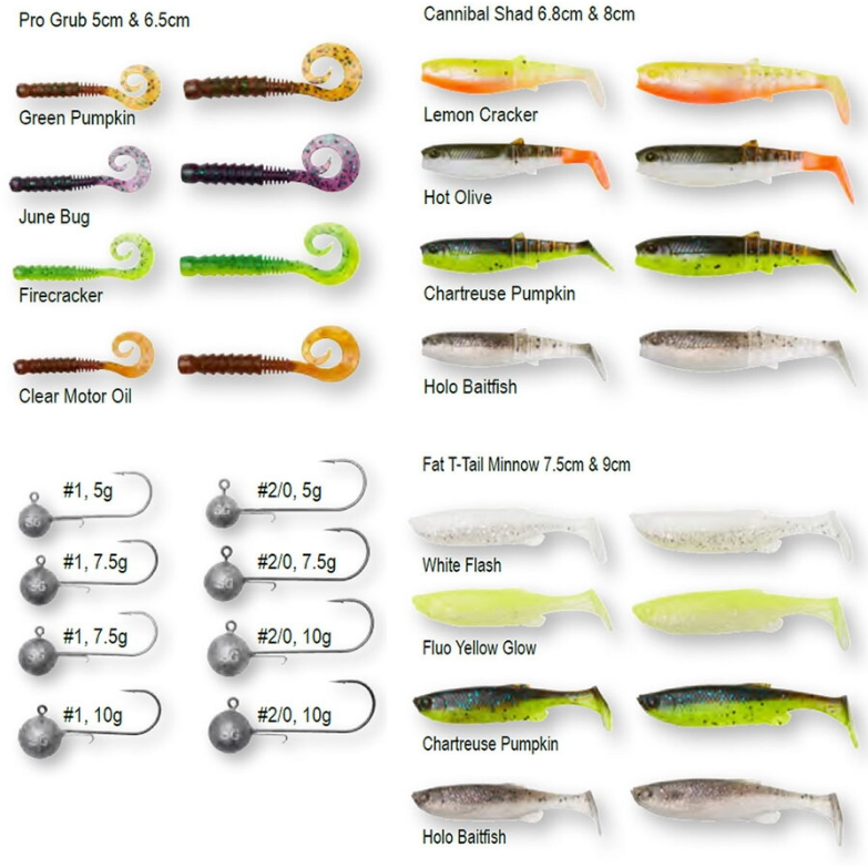 Set Naluci Soft SAVAGE GEAR Kit Perch Academy Mixed Color, 32buc/set