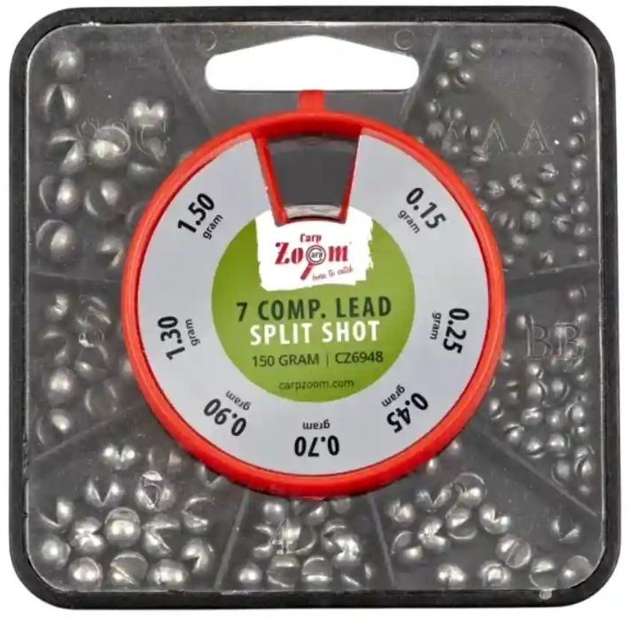 Set Plumbi CARP ZOOM 7 Compartimente Lead Split Shot, 150g