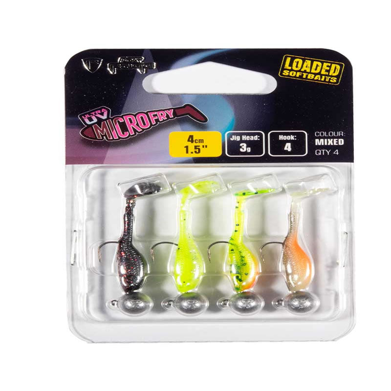 Set Shad Fox Rage Ultra UV Micro Fry Mixed Colour Loaded Lure Pack, 4cm, 3g