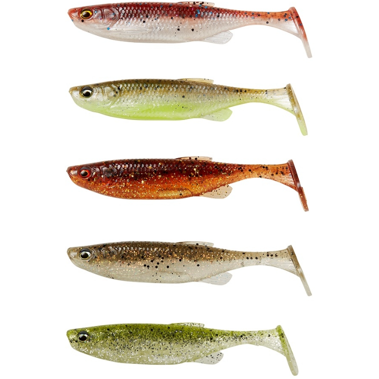 Set Shad SAVAGE GEAR Fat Minnow T-Tail, Clearwater Mix, 7.5cm, 5g, 5buc/pac