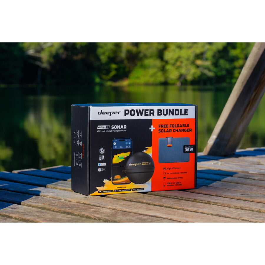 Set Sonar DEEPER Smart Chiro+ 3.0 + Incarcator Solar 36w