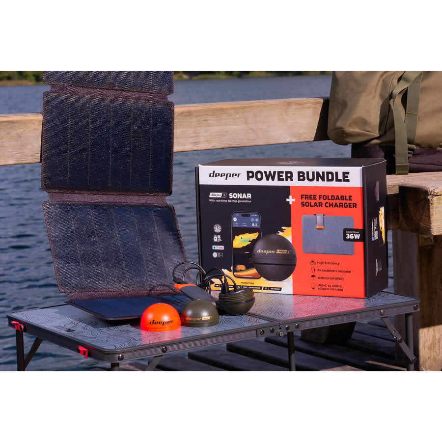 Set Sonar DEEPER Smart Chiro+ 3.0 + Incarcator Solar 36w