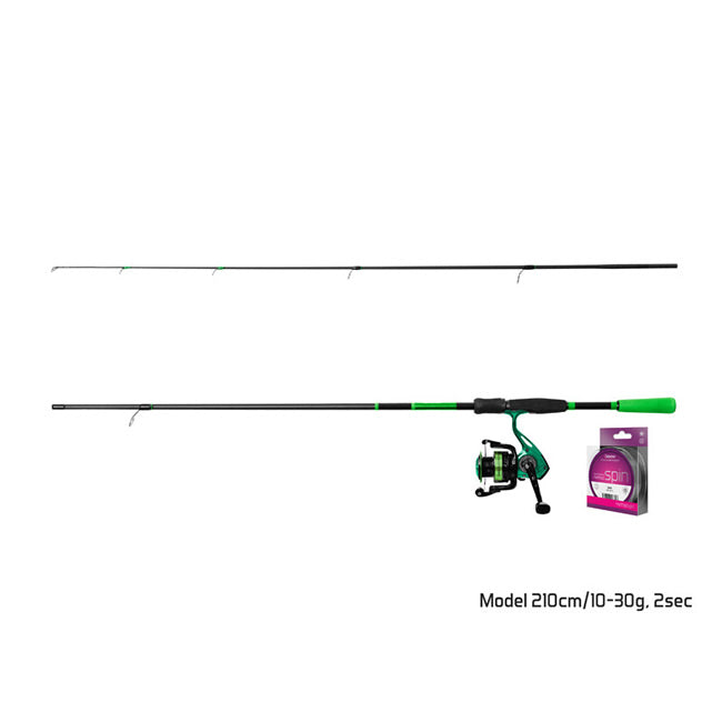 Set Spinning Delphin GreenSPIN 210cm/30g plus 2T0.22mm