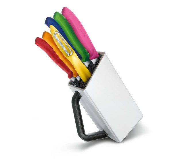Set VICTORINOX 5 Cutite Bucatarie + Curatator + Suport
