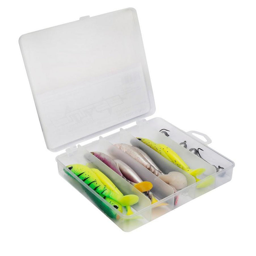 Set shaduri BERKLEY Pulse Shad MixBox 11cm + Jig-uri, 16buc/pac