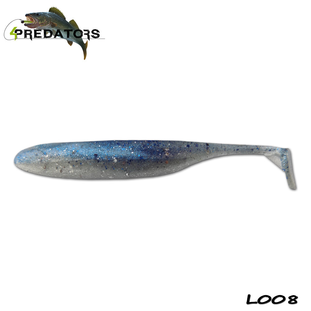 Shad 4Predators Finesse Impact Blue-Silver 10cm L008 5buc/plic
