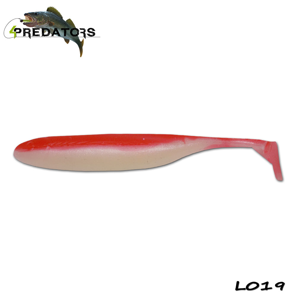 Shad 4Predators Finesse Impact Red - Pearl 10cm L019 5buc/plic
