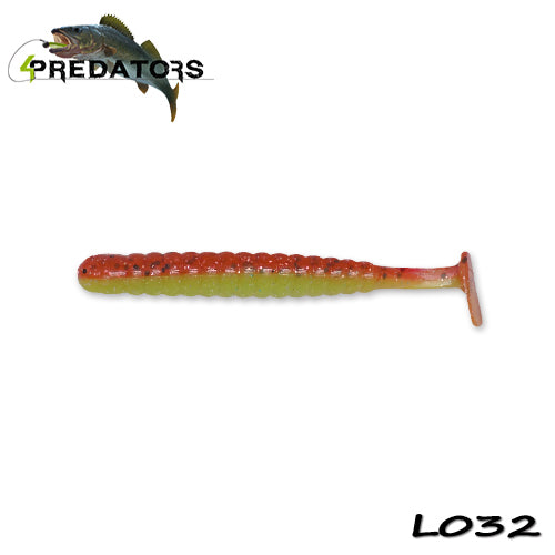 Shad 4Predators Worm Shad Laminat 8cm culoare L032 Watermelon 6buc/plic
