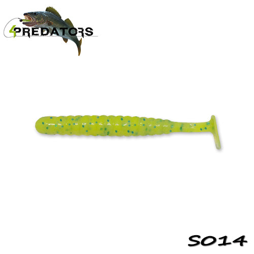Shad 4Predators Worm Shad Laminat 8cm culoare S014 Evergreen 6buc/plic