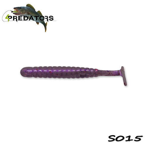 Shad 4Predators Worm Shad Laminat 8cm culoare S015 Red Rotten Cherry 6buc/plic