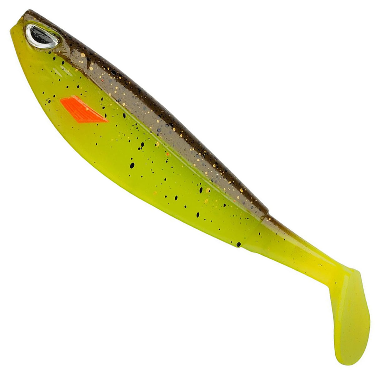 Shad BERKLEY Sick Flanker, Brown Chartreuse, 10cm, 48buc/pac