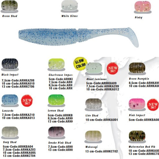 Shad Colmic Herakles Ghost Shad 7.5cm Ghost Luminous Fluorescent