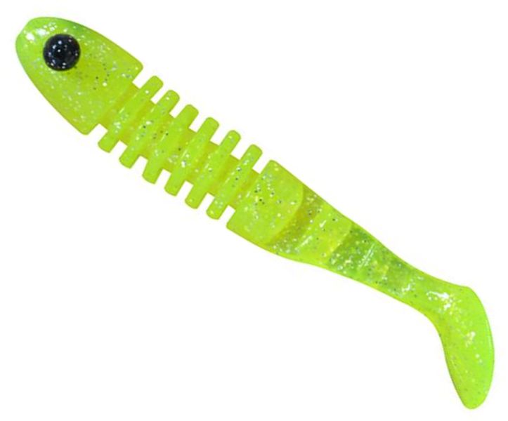 Shad Delalande Skeleton, Chartreuse, 8cm, 5buc/pac