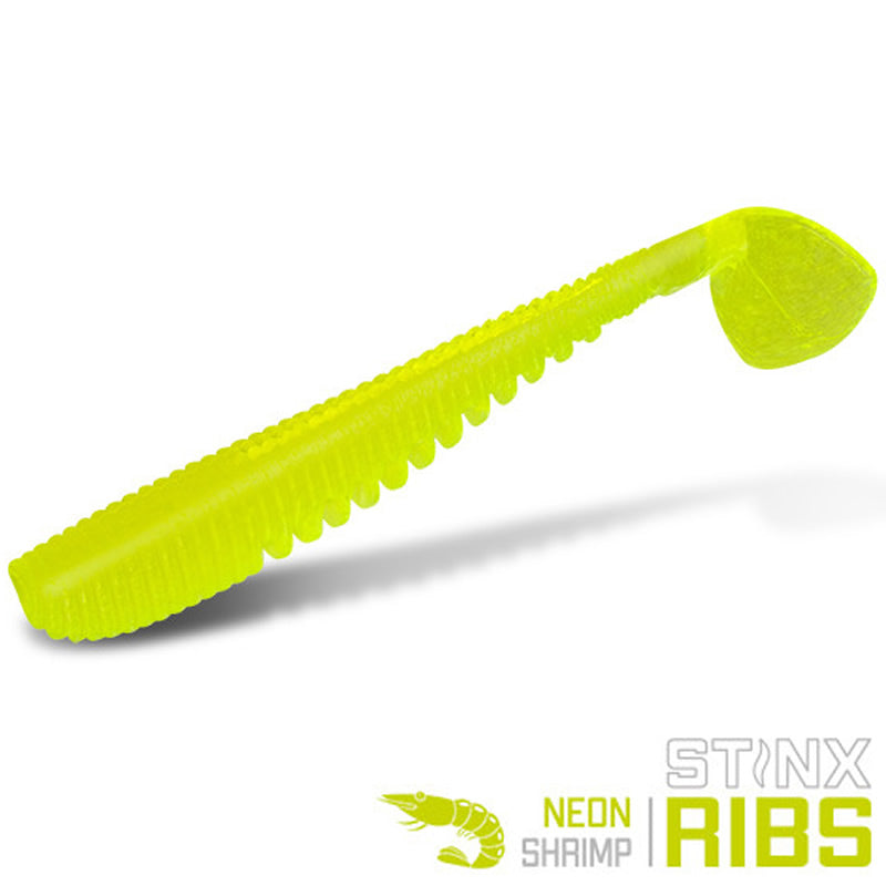 Shad Delphin B StinxRIBS Neon, Shrimp, 5cm, 20buc/pac