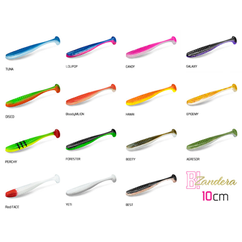 Shad Delphin Zandera UVs, Mix, 10cm,  5buc/pac