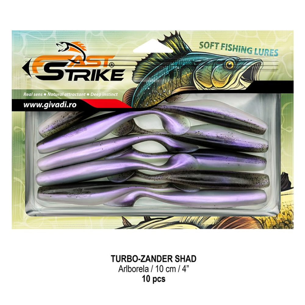 Shad FAST STRIKE Turbo Zander, 10cm, Arlborela, 10buc/pac