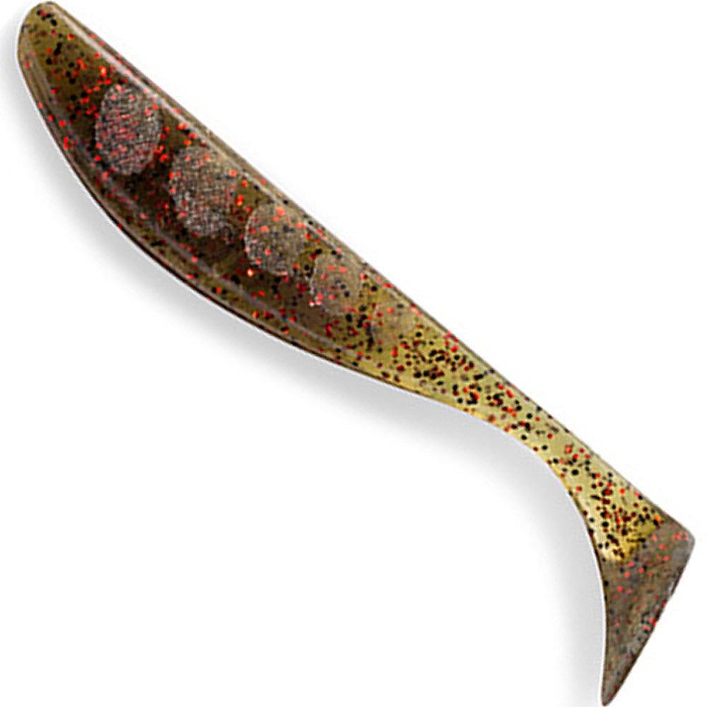 Shad FISHUP Wizzle Shad, 3.5cm, Green Pumpkin Red &amp; Black, 10buc/pac