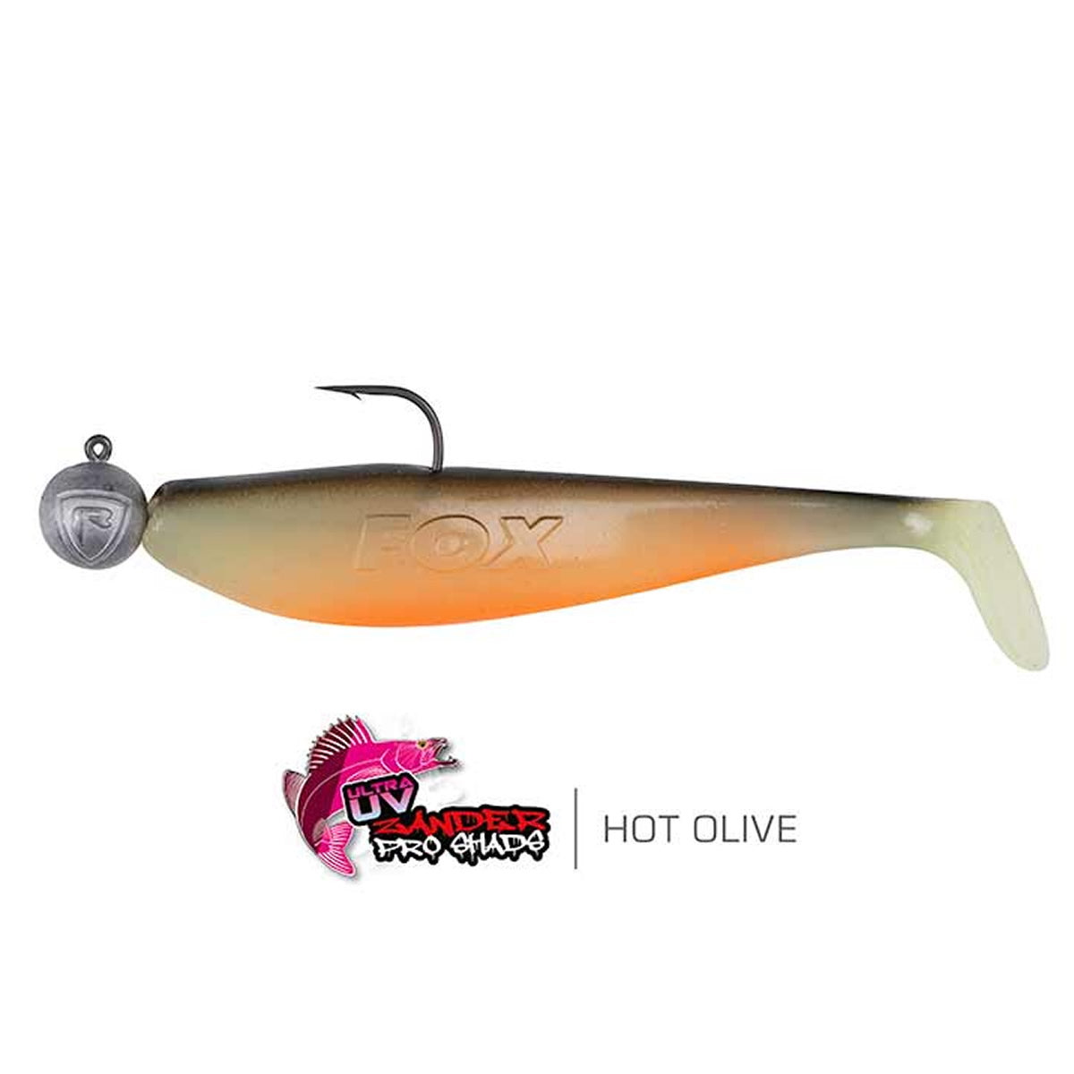 Shad FOX RAGE Loaded Zander Pro Shads, 10cm, Hot Olive, Jig 4/0-10g, 5buc/pac