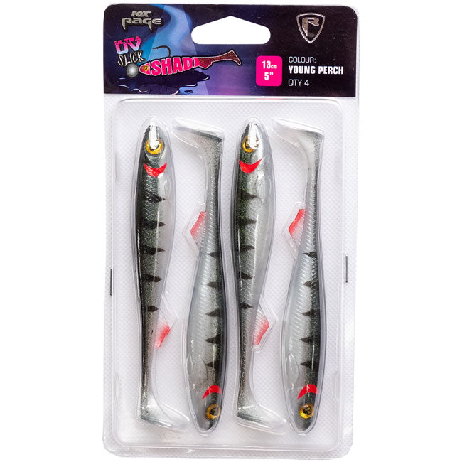 Shad FOX Rage Slick Shad UV Young Perch 13cm 4buc/blister