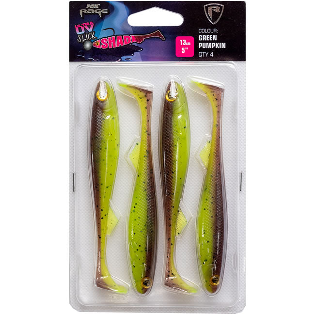 Shad FOX Rage Slick Shad Ultra UV Green Pumpkin 11cm 4buc/blister