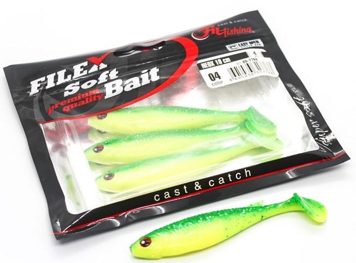Shad Filfishing Filex Neox, Culoare 04, 10cm, 4buc/pac