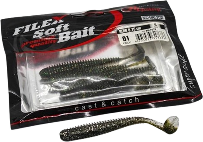 Shad Filfishing Filex Worm Hero, Culoare 01, 8.75cm, 5buc/pac