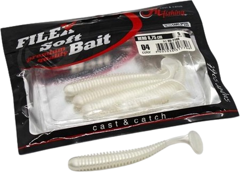Shad Filfishing Filex Worm Hero, Culoare 04, 8.75cm, 5buc/pac