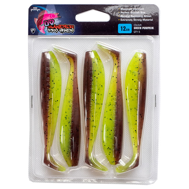Shad Fox Rage Zander Pro Ultra UV - Green Pumpkin, 10cm, 5buc/plic
