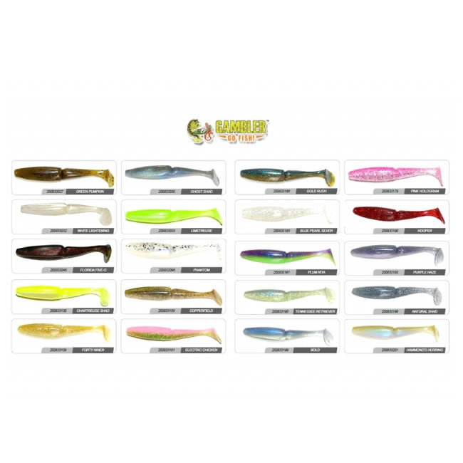 Shad Gambler Little EZ, Phantom Chartreuse, 9.5cm, 9buc/plic