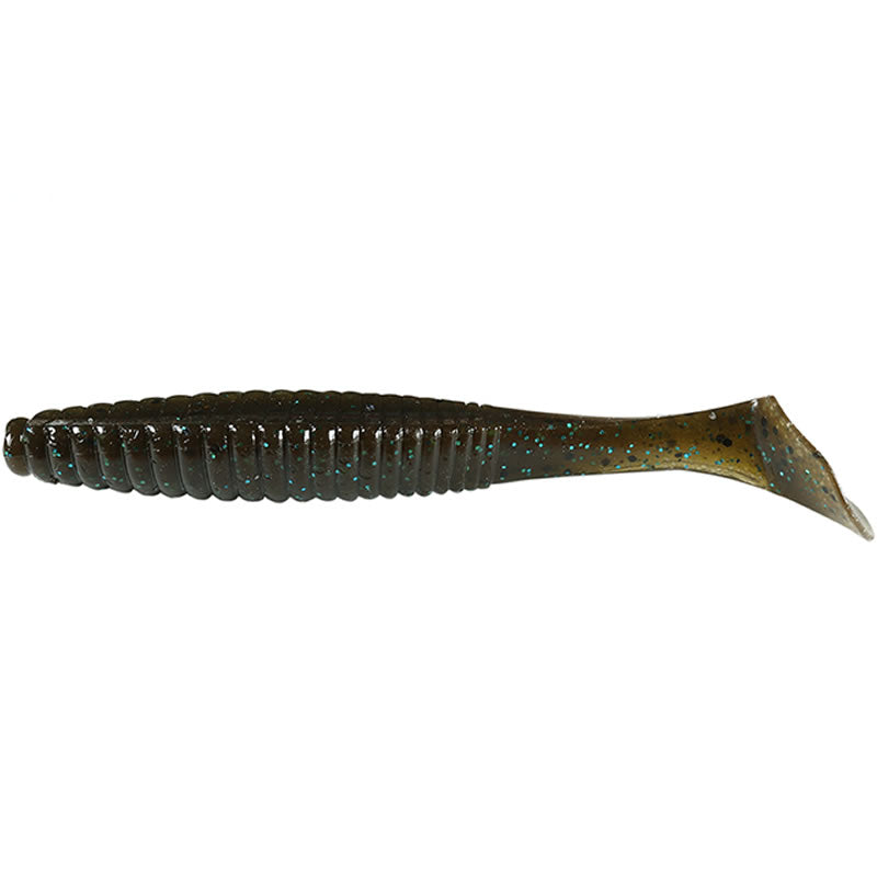 Shad Hide Up Stagger Original 3.5", 114 Green Pumpkin Blue Flake, 9cm, 8buc/pac