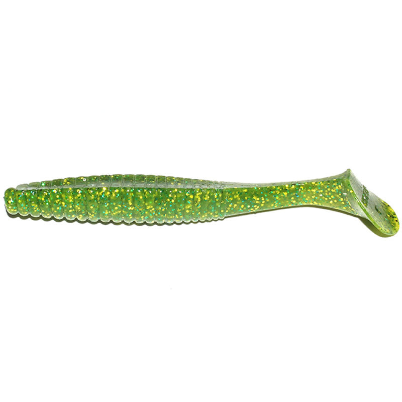Shad Hide Up Stagger Original 4", 111 Chart Green Gold Flake, 10.2cm, 10g, 8buc/pac