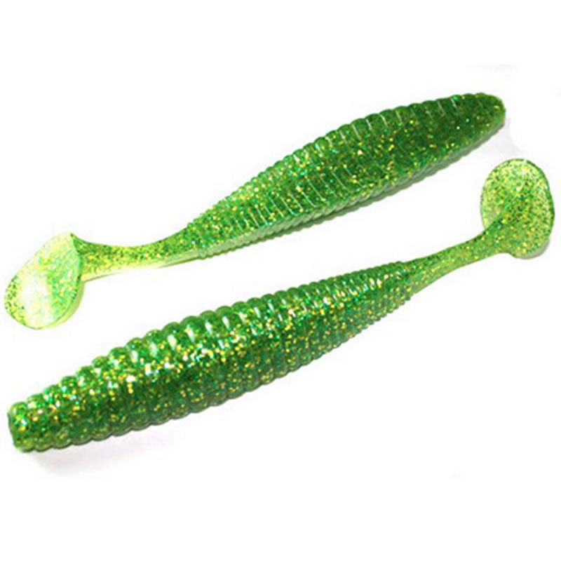 Shad Hide Up Stagger Original 6", 111 Chart Green Gold Flake, 15.2cm, 5buc/pac