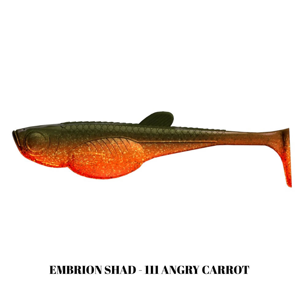 Shad LIBRA LURES Embrion Shad, 12.5cm, 15g, Angry Carrot, 4buc/pac