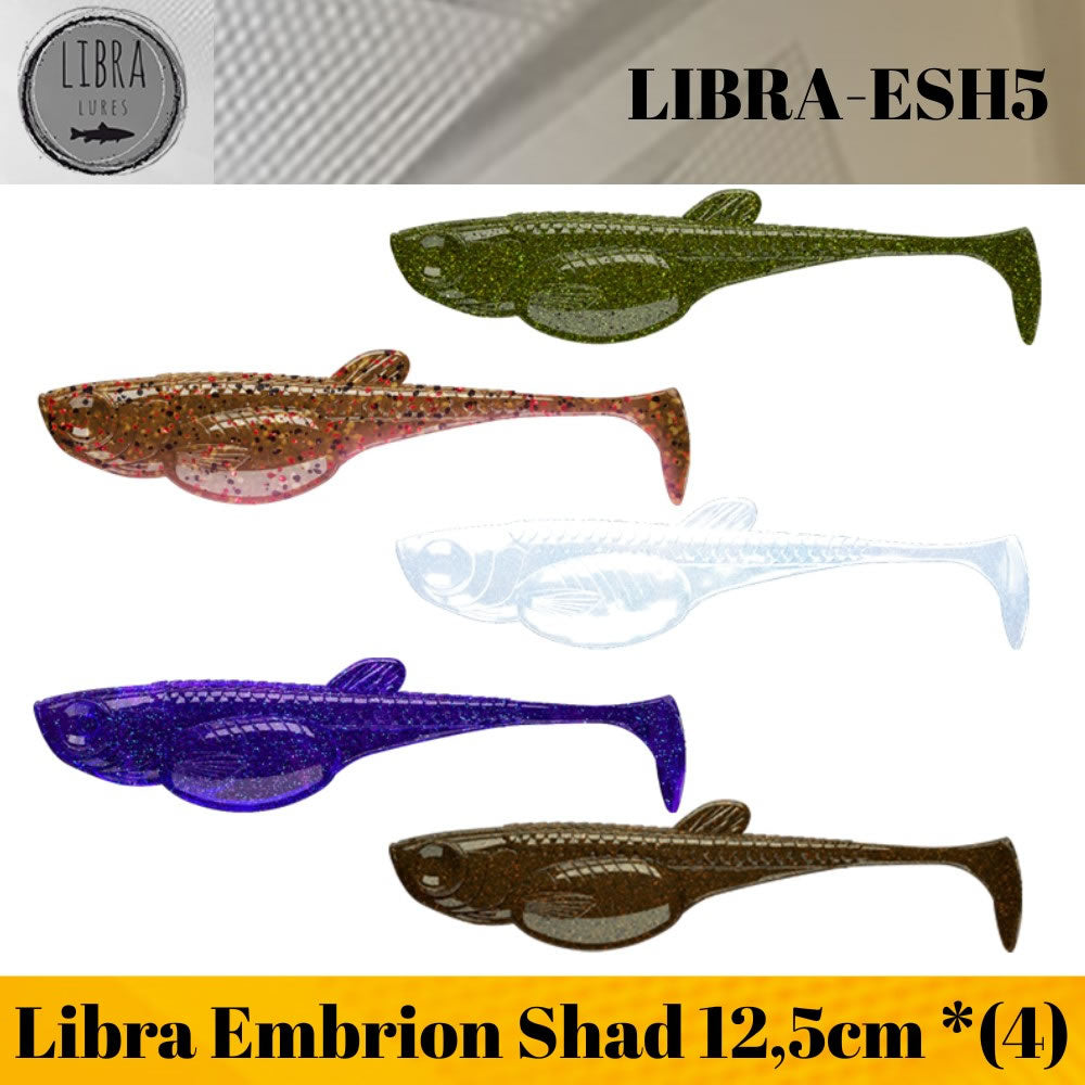 Shad LIBRA LURES Embrion Shad, 12.5cm, 15g, Violet Shine, 4buc/pac