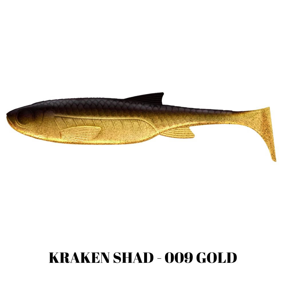 Shad LIBRA LURES Kraken Shad, 10cm, 7.5g, Gold, 6buc/pac
