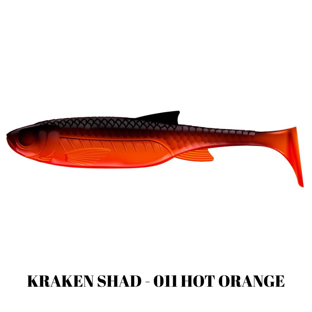 Shad LIBRA LURES Kraken Shad, 12.5cm, 15g, Hot Orange, 4buc/pac