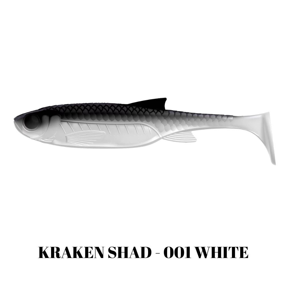 Shad LIBRA LURES Kraken Shad, 12.5cm, 15g, White, 4buc/pac