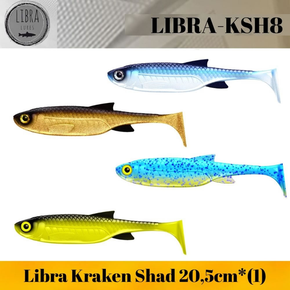 Shad LIBRA LURES Kraken Shad, 20.5cm, 60g, Hot Orange, 1buc/pac