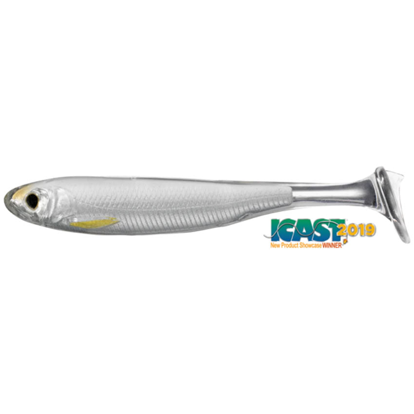 Shad Live Target Slow Roll Shiner Paddle Tail, Silver / Pearl, 10cm, 4buc/pac