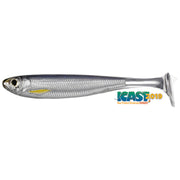 Shad Live Target Slow Roll Shiner Paddle Tail, Silver / Smoke, 10cm, 4buc/pac