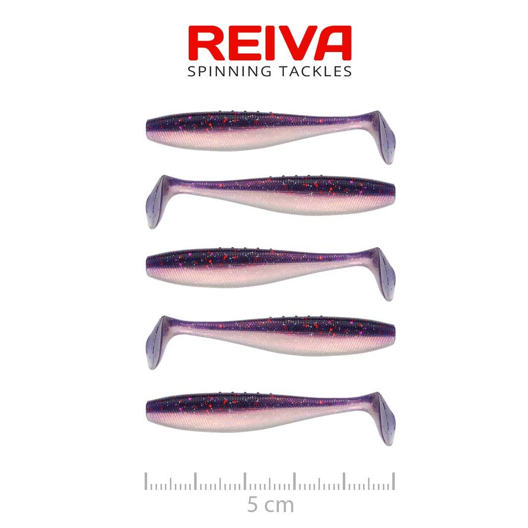 Shad REIVA Flat Minnow, Purple Pearl, 5cm, 1.30g, 5buc/pac