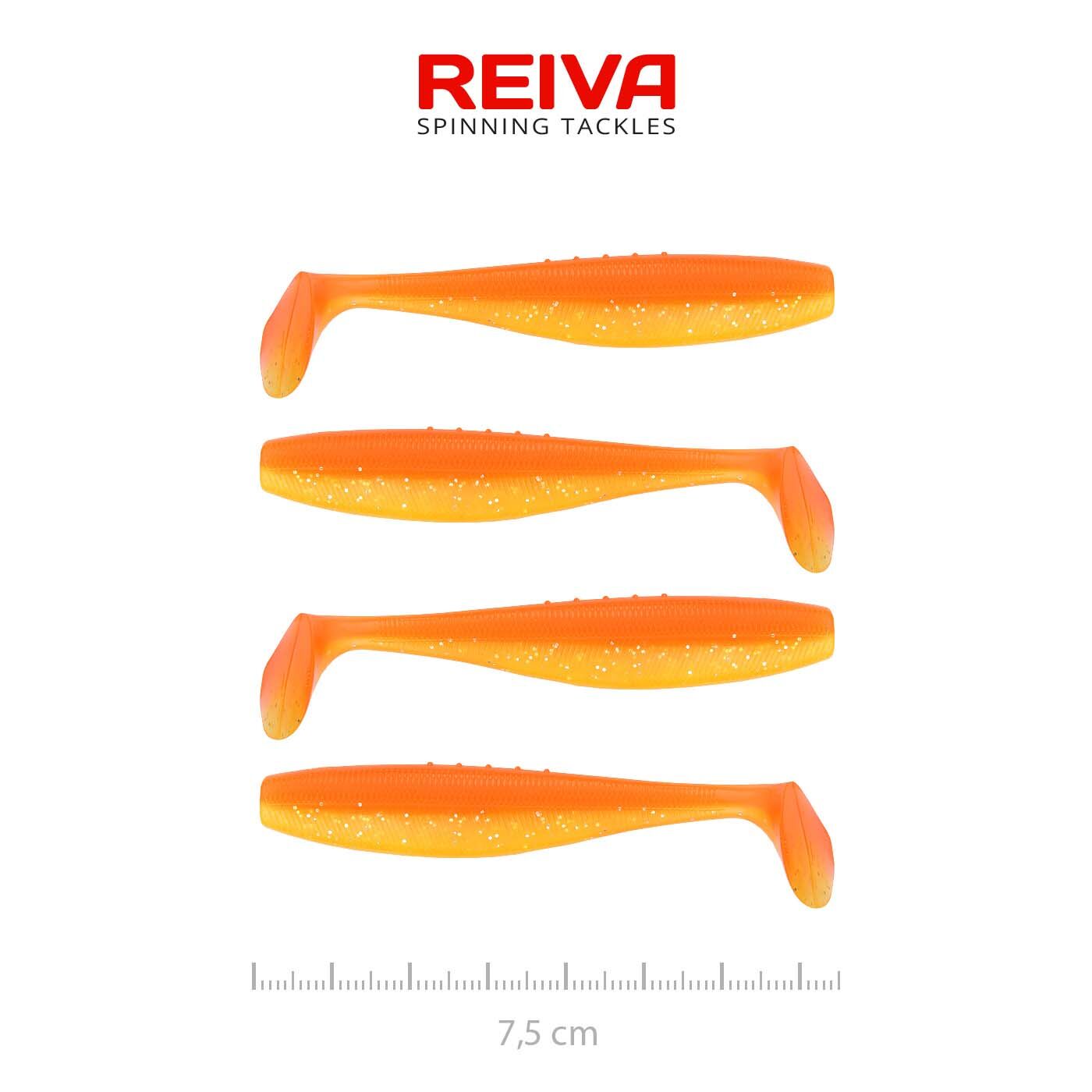 Shad REIVA Flat Minnow Shiny Orange 4buc/pac