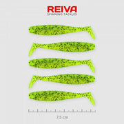 Shad Reiva Flat Minnow Verde Sclipici 7.5cm 5buc/plic