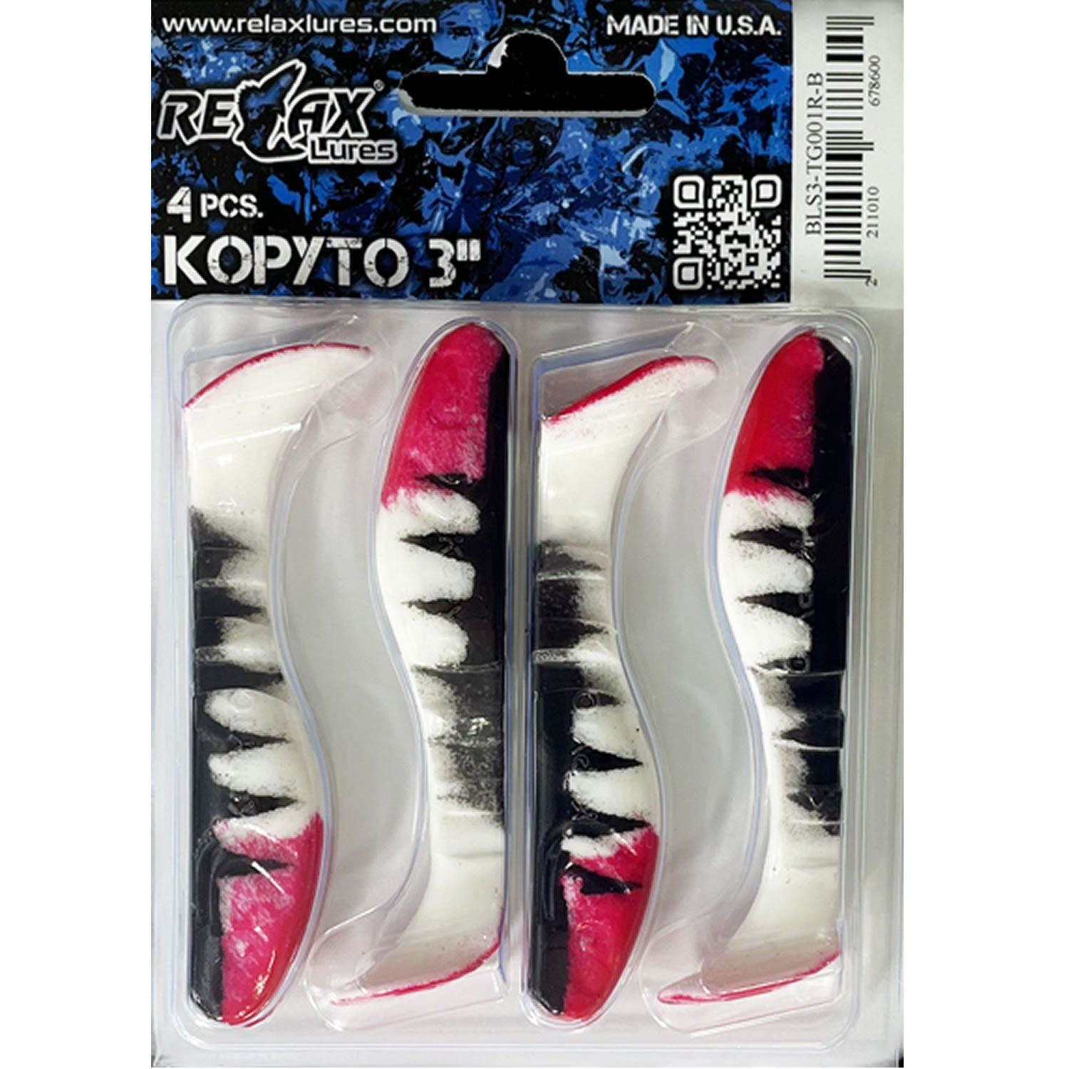 Shad Relax Lures KOPYTO Tiger, TG001R, 7.5cm, 7.0g, 4buc/pac