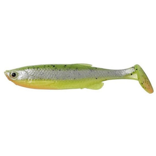 Shad Savage Gear Fat Minnow T-Tail, Fluo Green Silver, 9cm, 4buc/plic
