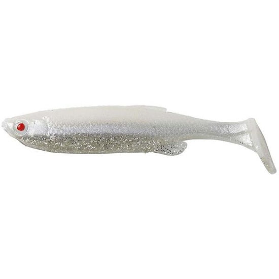 Shad Savage Gear Fat Minnow T-Tail, White Silver, 10.5cm, 4buc/plic