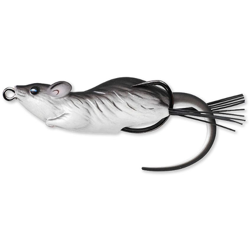 Soarece Live Target Hollow Body Mouse Walking Bait, Black / White, 7cm, 14g